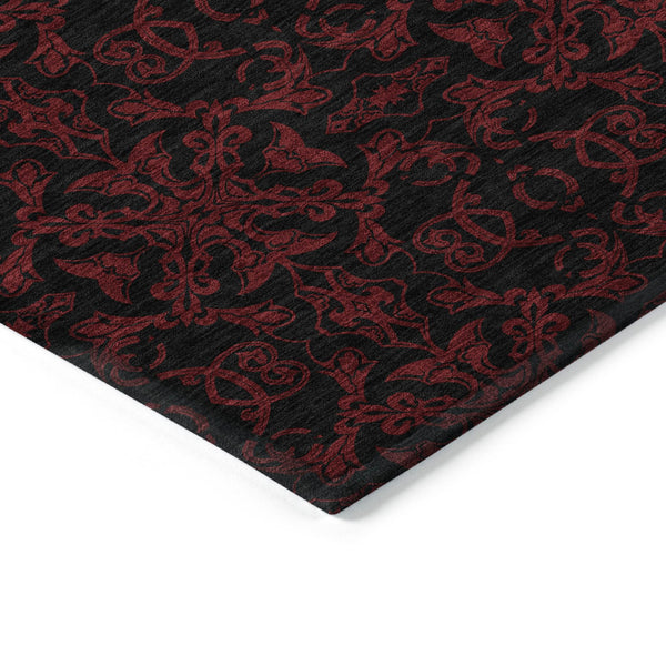 Homeroots 3' Brown And Black Medallion Washable Area Rug - Stylish, Durable, Indoor/Outdoor Decor Solution 9' X 12' Polyester 586880