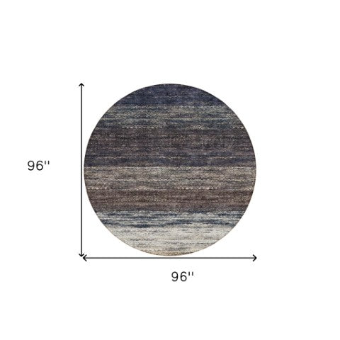 Homeroots 3' Beige Ivory And Brown Ombre Washable Area Rug – Perfect For Indoor & Outdoor Spaces, Durable Design 8' Round Polyester 586884