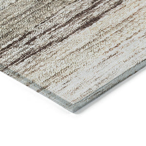HomeRoots 5' Ombre Washable Area Rug in Beige, Ivory & Brown - Stylish, Durable Indoor/Outdoor Décor Solution 8' X 10' 586885