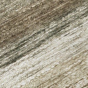 Homeroots 3' Beige Ivory And Brown Ombre Washable Area Rug – Perfect For Indoor & Outdoor Spaces, Durable Design 8' Round Polyester 586890