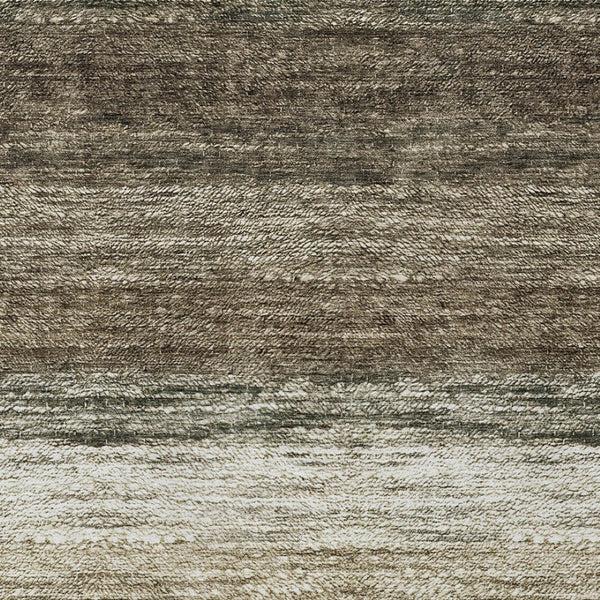 Homeroots 3' Beige Ivory And Brown Ombre Washable Area Rug – Perfect For Indoor & Outdoor Spaces, Durable Design 8' X 10' Polyester 586891