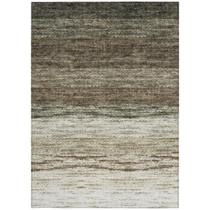 Homeroots 3' Beige Ivory And Brown Ombre Washable Area Rug – Perfect For Indoor & Outdoor Spaces, Durable Design 9' X 12' Polyester 586892