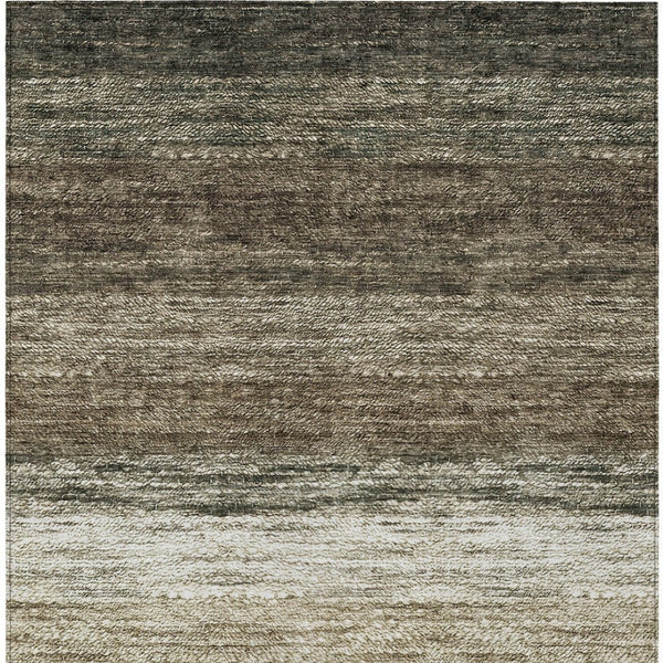 Homeroots 3' Beige Ivory And Brown Ombre Washable Area Rug – Perfect For Indoor & Outdoor Spaces, Durable Design 10' X 14' Polyester 586893