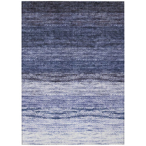 HomeRoots 5' Navy Blue to Ivory Ombre Indoor Outdoor Area Rug - Durable, Washable, and Versatile for Any Space 8' X 10' 586897
