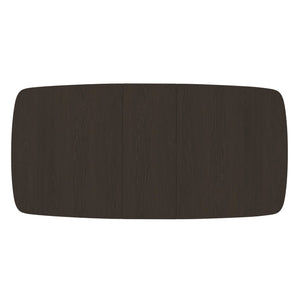 Alpine Furniture Reba Extension Dining Table - Elegant Ribbed Double Base With Built-in Storage For Gatherings Black Mindi Solids & Oak Veneer 5868blk-01-alpine