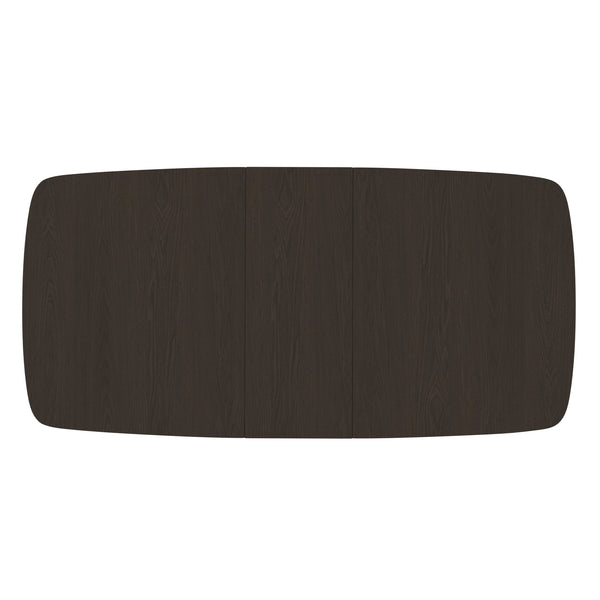 Alpine Furniture Reba Extension Dining Table - Elegant Ribbed Double Base With Built-in Storage For Gatherings Black Mindi Solids & Oak Veneer 5868blk-01-alpine