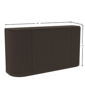 Alpine Furniture Reba Sideboard - Stylish Storage Solution With Ribbed Doors And Soft-close Drawers For Dining Rooms Black Mindi Solids & Oak Veneer 5868blk-06-alpine