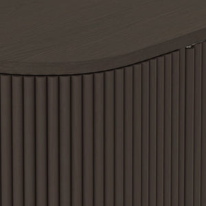 Alpine Furniture Reba Sideboard - Stylish Storage Solution With Ribbed Doors And Soft-close Drawers For Dining Rooms Black Mindi Solids & Oak Veneer 5868blk-06-alpine