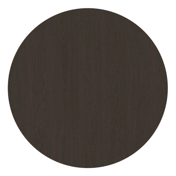 Alpine Furniture Reba Round Dining Table - Stylish 54-inch Table For Cozy Meals With Ribbed Base And Elegant Finish Black Mindi Solids & Oak Veneer 5868blk-25-alpine