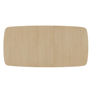 Alpine Furniture Reba Extension Dining Table - Elegant Ribbed Double Base With Built-in Storage For Gatherings Natural White Wash Mindi Solids & Oak Veneer 5868w-01-alpine