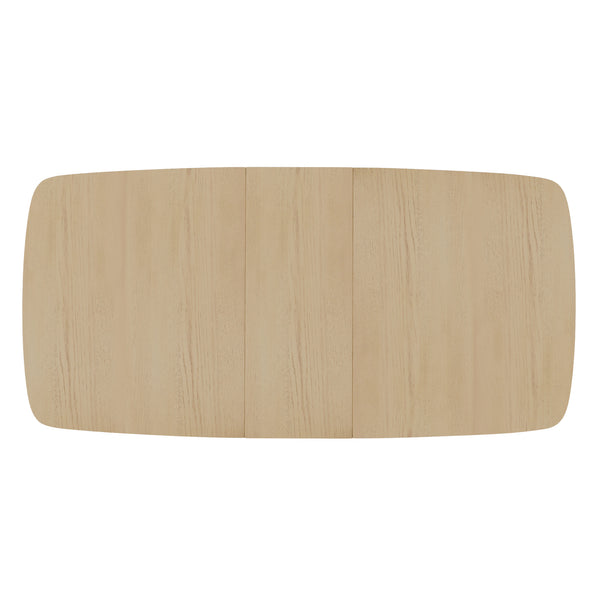 Alpine Furniture Reba Extension Dining Table - Elegant Ribbed Double Base With Built-in Storage For Gatherings Natural White Wash Mindi Solids & Oak Veneer 5868w-01-alpine