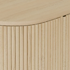 Alpine Furniture Reba Sideboard - Stylish Storage Solution With Ribbed Doors And Soft-close Drawers For Dining Rooms Natural White Wash Mindi Solids & Oak Veneer 5868w-06-alpine