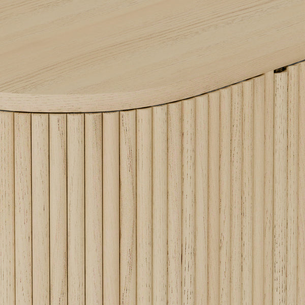 Alpine Furniture Reba Sideboard - Stylish Storage Solution With Ribbed Doors And Soft-close Drawers For Dining Rooms Natural White Wash Mindi Solids & Oak Veneer 5868w-06-alpine