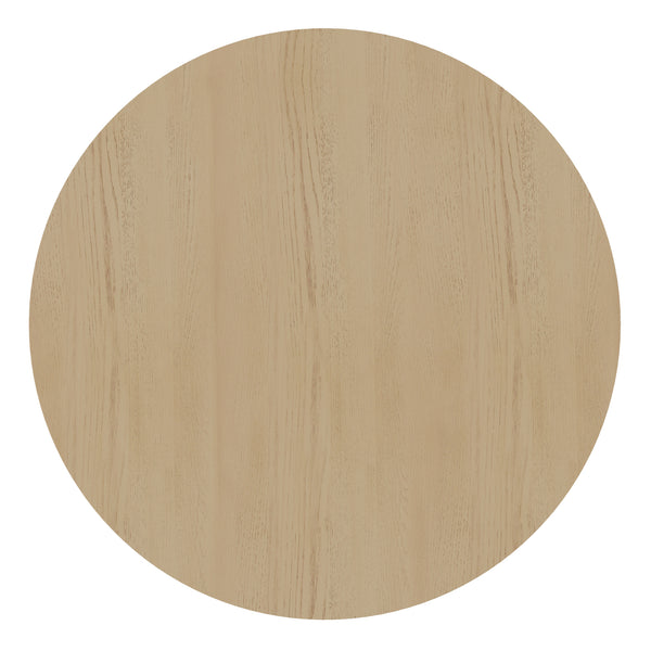 Alpine Furniture Reba Round Dining Table - Stylish 54-inch Table For Cozy Meals With Ribbed Base And Elegant Finish Natural White Wash Mindi Solids & Oak Veneer 5868w-25-alpine