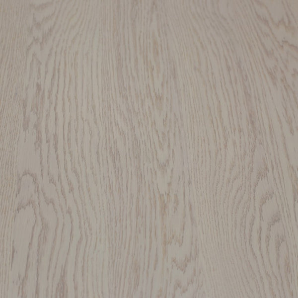 Alpine Furniture Reba Sculptural Round Cocktail Table With Fluted Base And Oak Veneer Top, 39.5" Diameter Natural White Wash 5868W-61