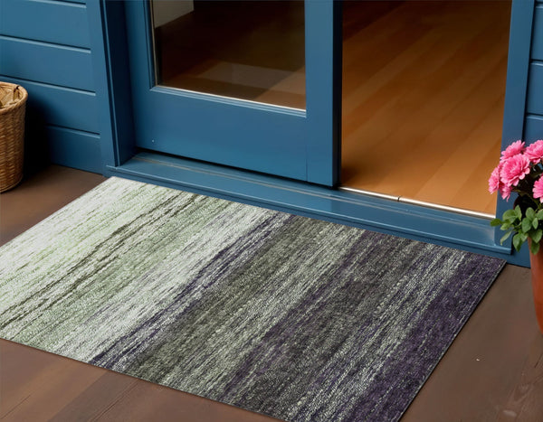 Homeroots 3' Beige Ivory And Brown Ombre Washable Area Rug – Perfect For Indoor & Outdoor Spaces, Durable Design 3' X 5' Polyester 586900