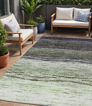 Homeroots 3' Beige Ivory And Brown Ombre Washable Area Rug – Perfect For Indoor & Outdoor Spaces, Durable Design 5' X 8' Polyester 586901