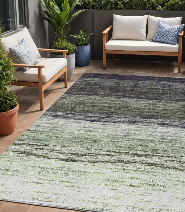 Homeroots 3' Beige Ivory And Brown Ombre Washable Area Rug – Perfect For Indoor & Outdoor Spaces, Durable Design 5' X 8' Polyester 586901