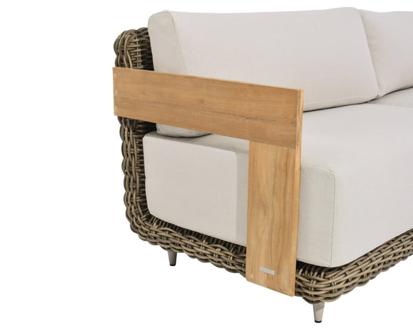 Sunpan POTENZA Sofa - Luxurious Palazzo Cream with Teak Frame, Deep Seating for Indoor & Outdoor Relaxation 109510