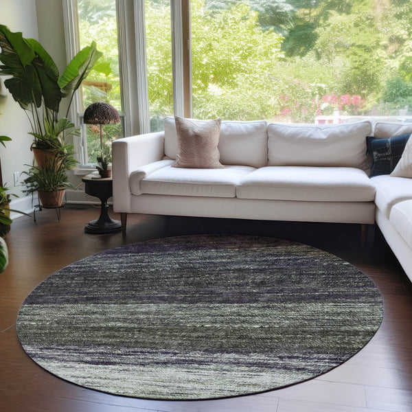 Homeroots 3' Beige Ivory And Brown Ombre Washable Area Rug – Perfect For Indoor & Outdoor Spaces, Durable Design 8' Round Polyester 586902