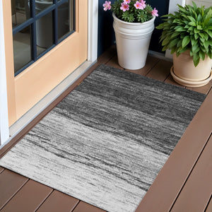 Homeroots 3' Beige Ivory And Brown Ombre Washable Area Rug – Perfect For Indoor & Outdoor Spaces, Durable Design 3' X 5' Polyester 586906