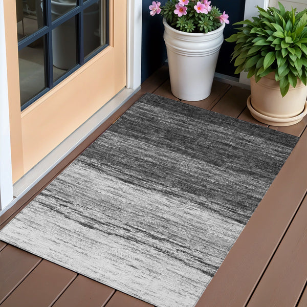 Homeroots 3' Beige Ivory And Brown Ombre Washable Area Rug – Perfect For Indoor & Outdoor Spaces, Durable Design 3' X 5' Polyester 586906