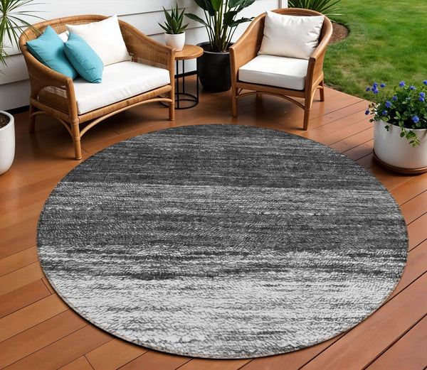 Homeroots 3' Beige Ivory And Brown Ombre Washable Area Rug – Perfect For Indoor & Outdoor Spaces, Durable Design 8' Round Polyester 586908