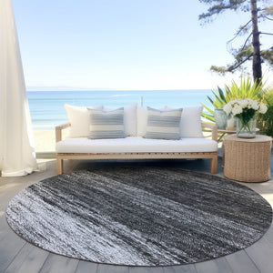 Homeroots 3' Beige Ivory And Brown Ombre Washable Area Rug – Perfect For Indoor & Outdoor Spaces, Durable Design 8' Round Polyester 586908