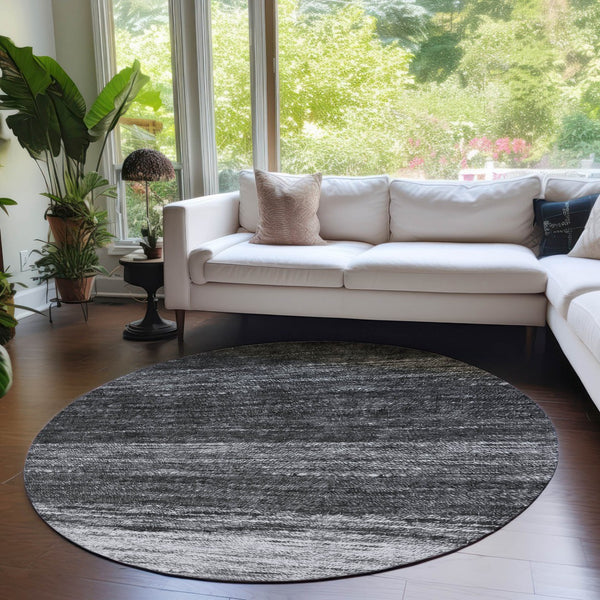 Homeroots 3' Beige Ivory And Brown Ombre Washable Area Rug – Perfect For Indoor & Outdoor Spaces, Durable Design 8' Round Polyester 586908