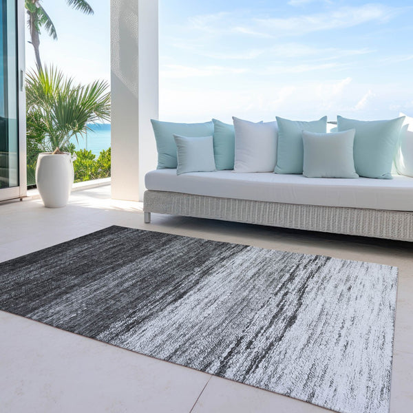 Homeroots 3' Beige Ivory And Brown Ombre Washable Area Rug – Perfect For Indoor & Outdoor Spaces, Durable Design 8' X 10' Polyester 586909