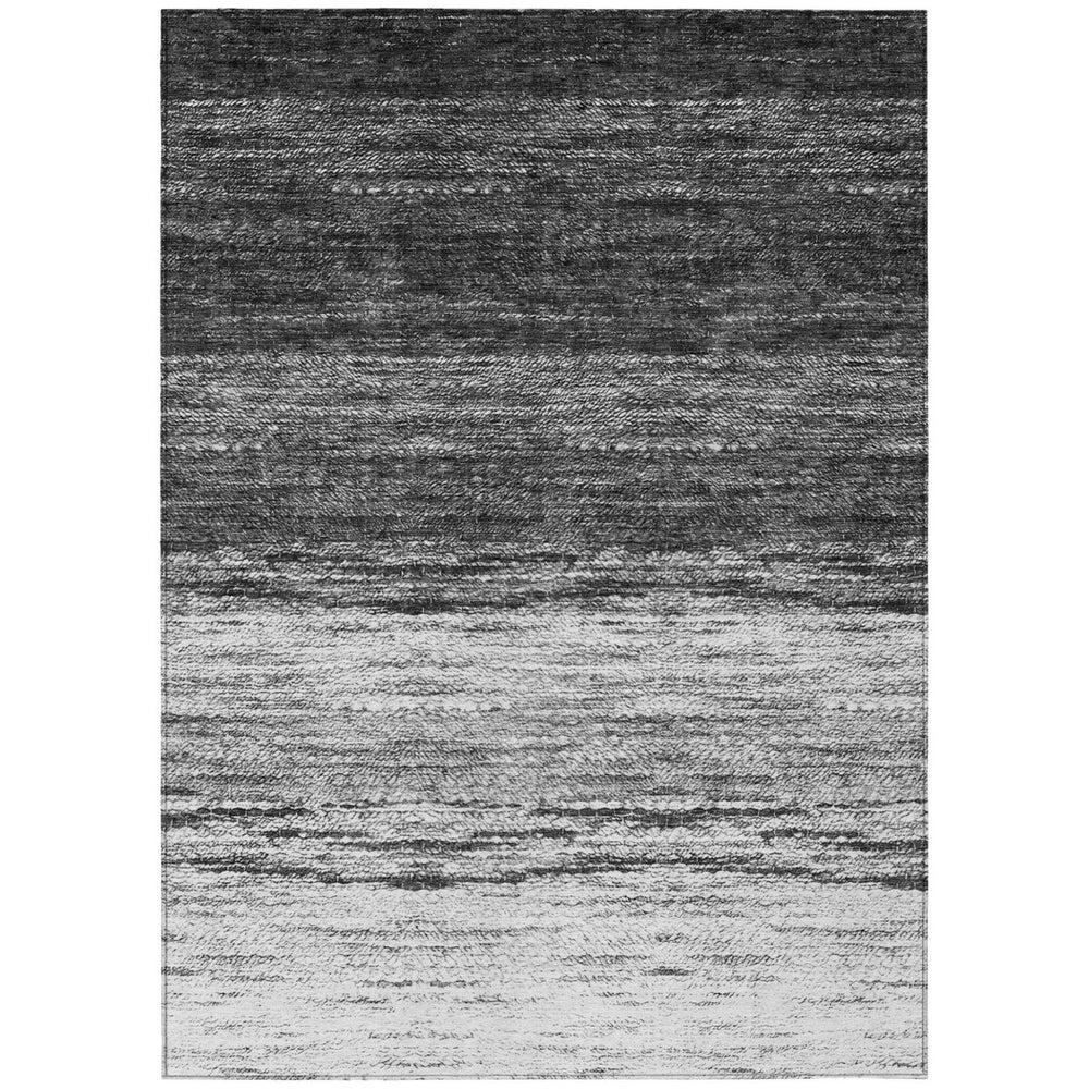HomeRoots 5' Modern Ombre Gray Silver Ivory Area Rug - Durable, Washable, Indoor-Outdoor Style for Any Space 8' X 10' 586909