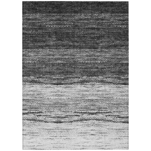 HomeRoots 5' Modern Ombre Gray Silver Ivory Area Rug - Durable, Washable, Indoor-Outdoor Style for Any Space 8' X 10' 586909