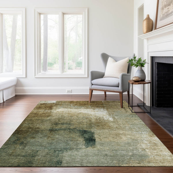 Homeroots 3' Abstract Brown Beige And Ivory Washable Area Rug For Indoor And Outdoor Spaces, Durable Style 3' X 5' Polyester 586912