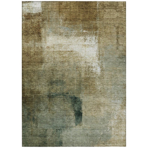 HomeRoots 9' Abstract Area Rug in Brown, Beige, and Ivory - Stylish, Washable, Durable for Indoor/Outdoor Use 9' X 12' 586916