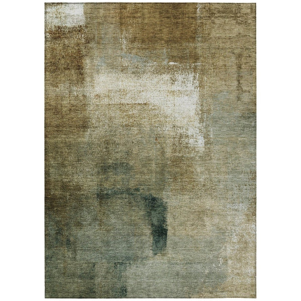 HomeRoots 9' Abstract Area Rug in Brown, Beige, and Ivory - Stylish, Washable, Durable for Indoor/Outdoor Use 9' X 12' 586916