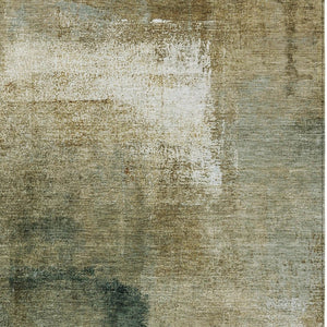 Homeroots 3' Abstract Brown Beige And Ivory Washable Area Rug For Indoor And Outdoor Spaces, Durable Style 10' X 14' Polyester 586917