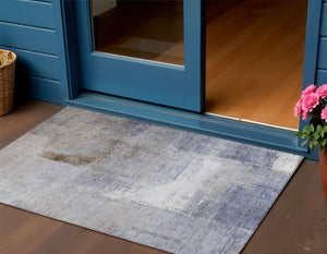 Homeroots 3' Abstract Brown Beige And Ivory Washable Area Rug For Indoor And Outdoor Spaces, Durable Style 3' X 5' Polyester 586918