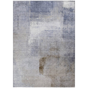 Homeroots 3' Abstract Brown Beige And Ivory Washable Area Rug For Indoor And Outdoor Spaces, Durable Style 5' X 8' Polyester 586919