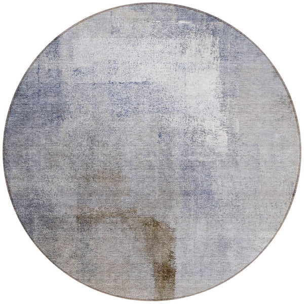 Homeroots 3' Abstract Brown Beige And Ivory Washable Area Rug For Indoor And Outdoor Spaces, Durable Style 8' Round Polyester 586920