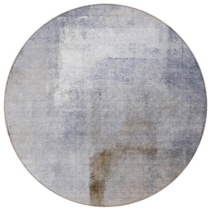 Homeroots 3' Abstract Brown Beige And Ivory Washable Area Rug For Indoor And Outdoor Spaces, Durable Style 8' Round Polyester 586920