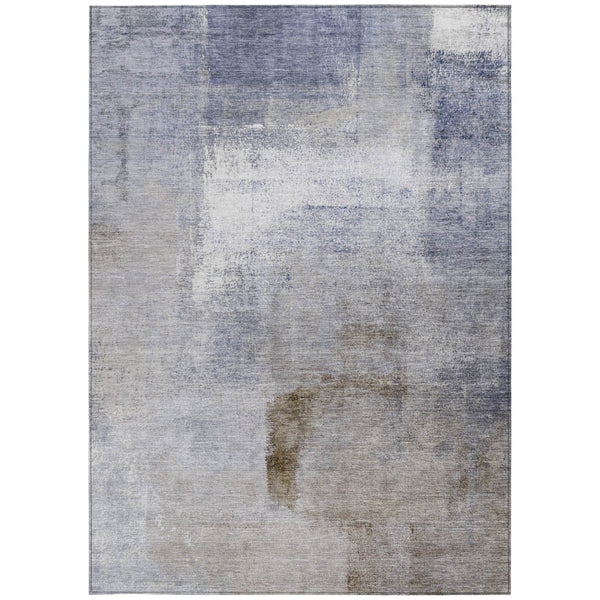 Homeroots 3' Abstract Brown Beige And Ivory Washable Area Rug For Indoor And Outdoor Spaces, Durable Style 9' X 12' Polyester 586922