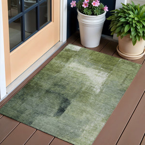 Homeroots 3' Abstract Brown Beige And Ivory Washable Area Rug For Indoor And Outdoor Spaces, Durable Style 3' X 5' Polyester 586924