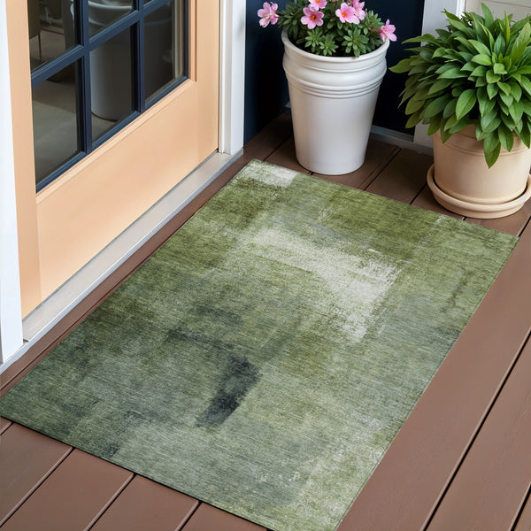 Homeroots 3' Abstract Brown Beige And Ivory Washable Area Rug For Indoor And Outdoor Spaces, Durable Style 3' X 5' Polyester 586924