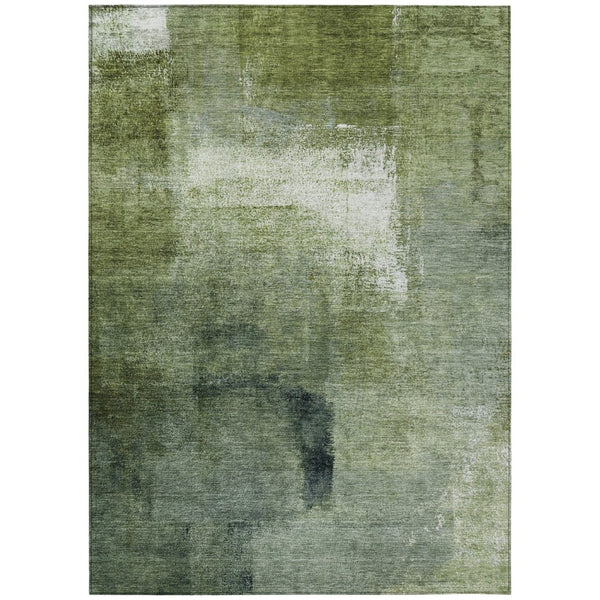 HomeRoots 9' Artichoke Green and Sage Abstract Washable Area Rug for Indoor and Outdoor Comfort and Style 9' X 12' 586928