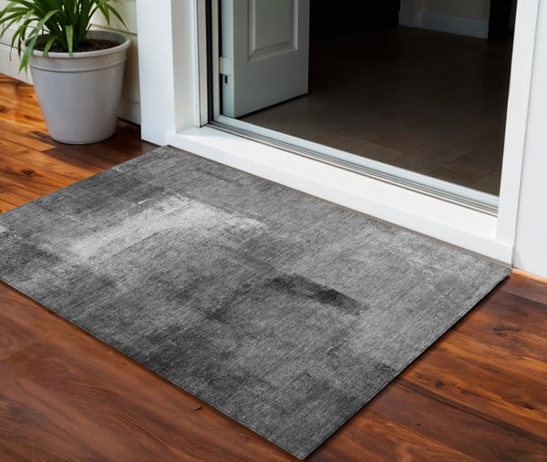 Homeroots 3' Abstract Brown Beige And Ivory Washable Area Rug For Indoor And Outdoor Spaces, Durable Style 3' X 5' Polyester 586930