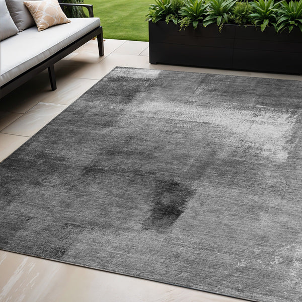 Homeroots 3' Abstract Brown Beige And Ivory Washable Area Rug For Indoor And Outdoor Spaces, Durable Style 5' X 8' Polyester 586931