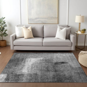 Homeroots 3' Abstract Brown Beige And Ivory Washable Area Rug For Indoor And Outdoor Spaces, Durable Style 5' X 8' Polyester 586931