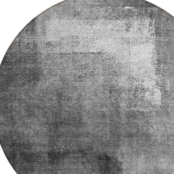 Homeroots 3' Abstract Brown Beige And Ivory Washable Area Rug For Indoor And Outdoor Spaces, Durable Style 8' Round Polyester 586932