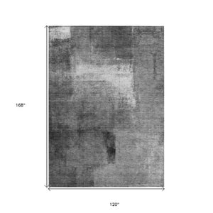 Homeroots 3' Abstract Brown Beige And Ivory Washable Area Rug For Indoor And Outdoor Spaces, Durable Style 10' X 14' Polyester 586935