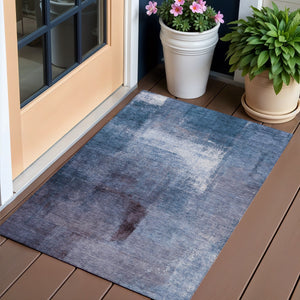 Homeroots 3' Abstract Brown Beige And Ivory Washable Area Rug For Indoor And Outdoor Spaces, Durable Style 3' X 5' Polyester 586936